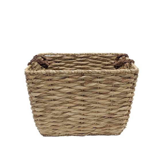 Water Hyacinth with Braided Leather Handles by Ashland